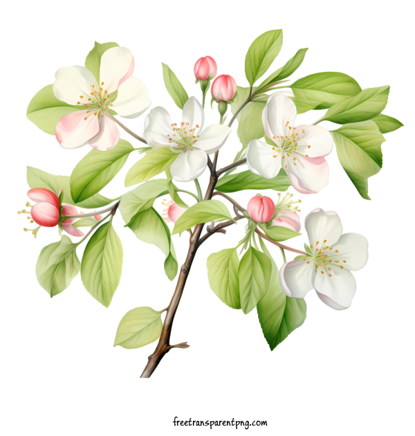 Free Apple Blossom Apple Blossom Apple Blossoms White Flowers For Apple Blossom Clipart Transparent Background
