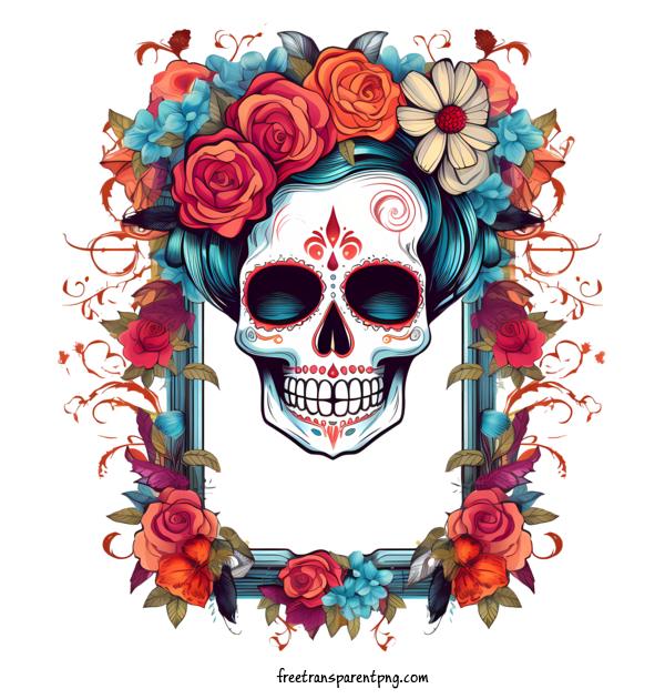 Free Dia De Muertos Dia De Muertos Day Of The Dead Skull For Dia De Muertos Clipart Transparent Background