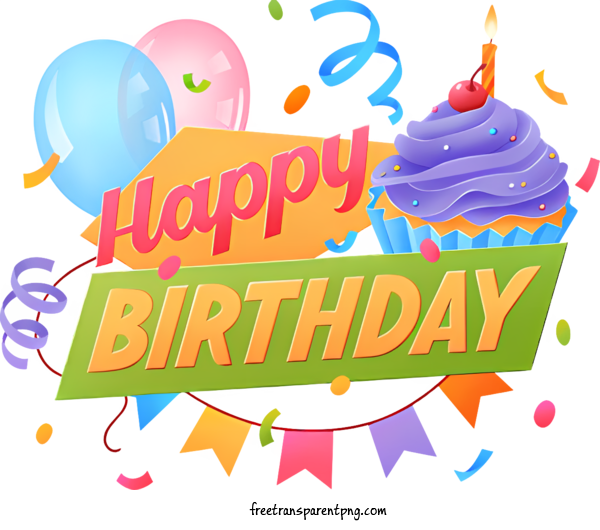 Free Happy Birthday Happy Birthday Birthday Celebration For Happy Birthday Clipart Transparent Background