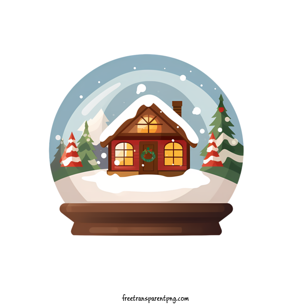 Free Christmas Snow Ball Christmas Snow Ball Cottage Winter For Christmas Snow Ball Clipart Transparent Background