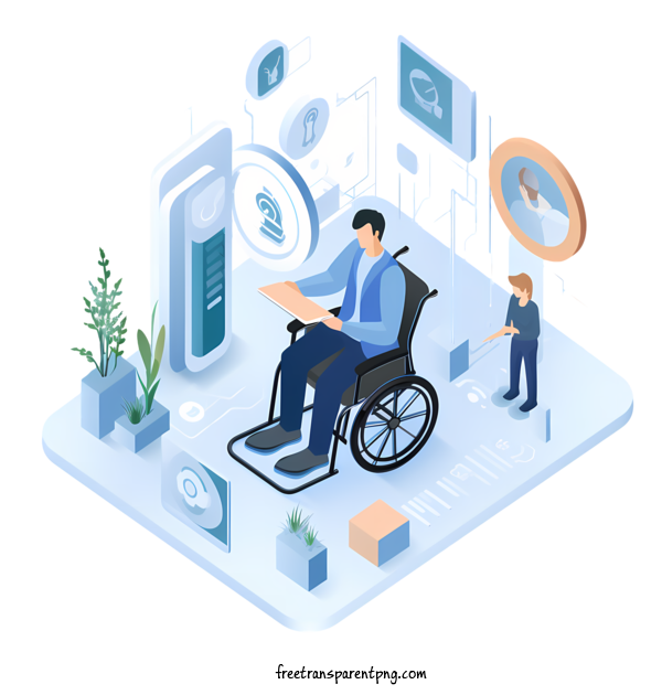 Free Persons With Disabilities Persons With Disabilities Doctor Wheelchair For Persons With Disabilities Clipart Transparent Background