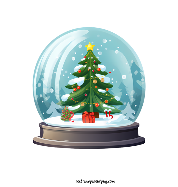 Free Christmas Snow Ball Christmas Snow Ball Snow Globe Christmas Tree For Christmas Snow Ball Clipart Transparent Background