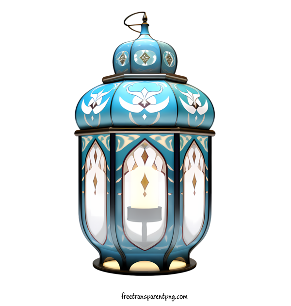 Free Islamic Lantern Islamic Lantern Blue Decorative For Islamic Lantern Clipart Transparent Background
