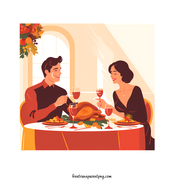 Free Merry Christmas Merry Christmas Happy Couple Dinner For Merry Christmas Clipart Transparent Background