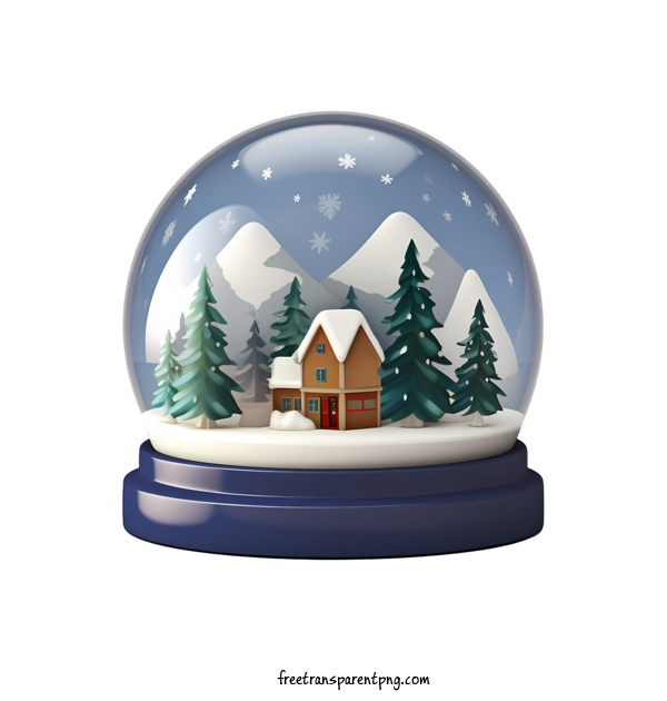 Free Christmas Snow Ball Christmas Snow Ball Cottage Snow Globe For Christmas Snow Ball Clipart Transparent Background