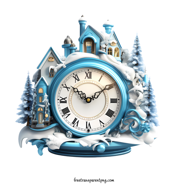 Free Winter Time Winter Time Clock Tower Snow Covered For Winter Time Clipart Transparent Background