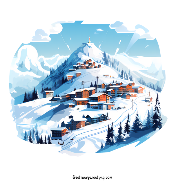 Free Ski Day Ski Day Mountain Ski Resort For Ski Day Clipart Transparent Background