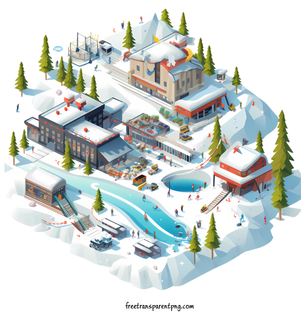 Free Ski Day Ski Day Snowy Village Winter Retreat For Ski Day Clipart Transparent Background