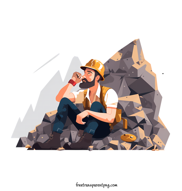 Free National Miner's Day National Miner's Day Rock Climber For National Miner's Day Clipart Transparent Background