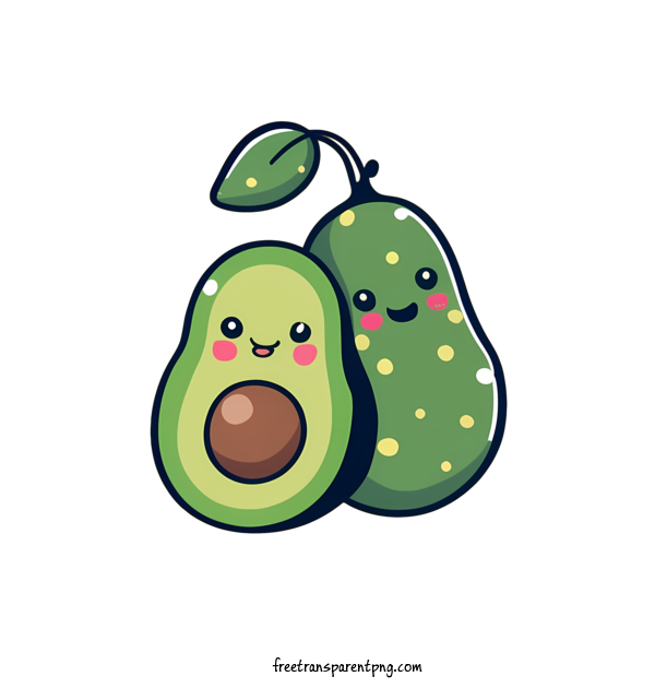 Free Avocado Avocado Cute Adorable For Avocado Clipart Transparent Background