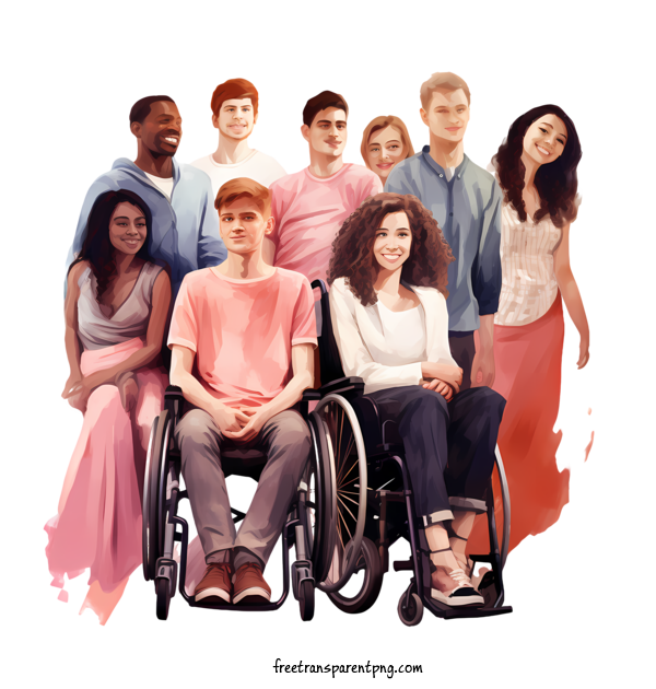 Free Persons With Disabilities Persons With Disabilities Wheelchair Group For Persons With Disabilities Clipart Transparent Background