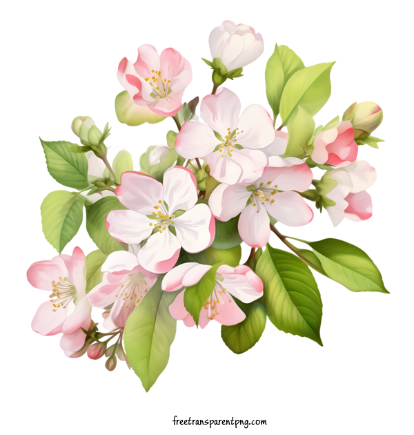 Free Apple Blossom Apple Blossom Apple Flower For Apple Blossom Clipart Transparent Background