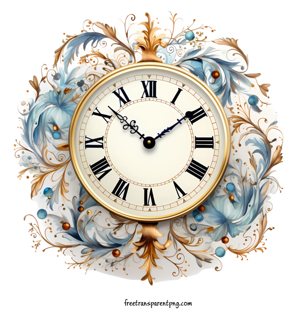 Free Winter Time Winter Time Clock Ornate For Winter Time Clipart Transparent Background