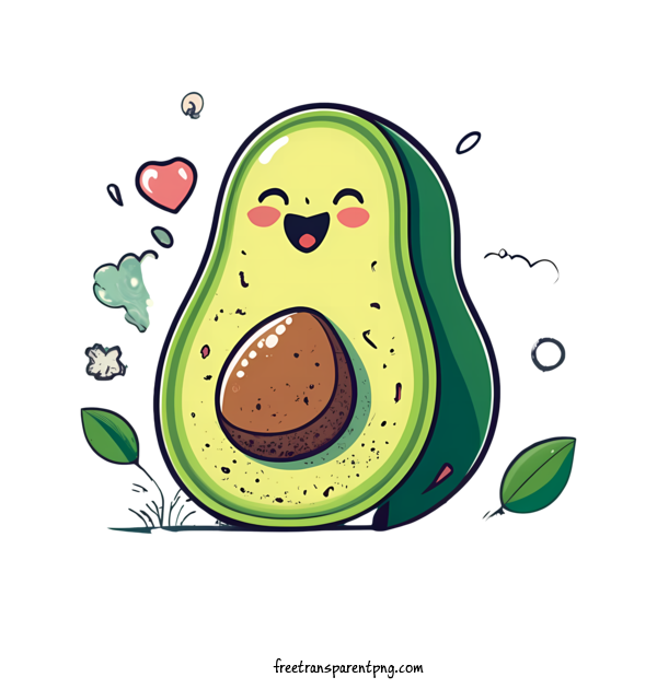 Free Avocado Avocado Happy Cute For Avocado Clipart Transparent Background