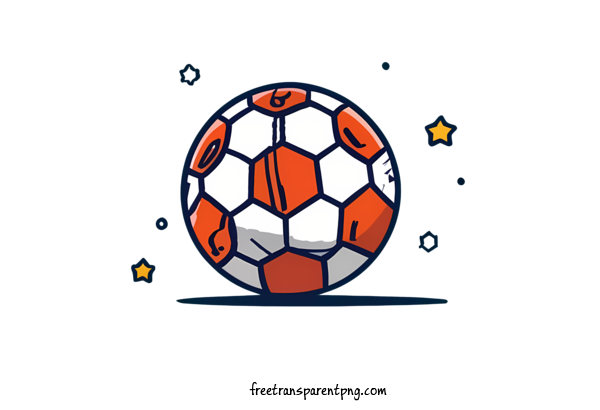 Free Football Cartoon Football Soccer Ball Orange For Cartoon Football Clipart Transparent Background