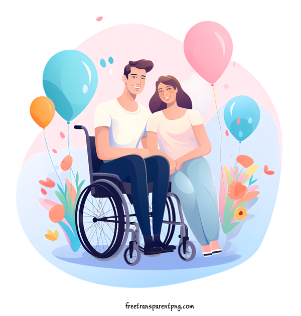 Free Persons With Disabilities Persons With Disabilities Man Woman For Persons With Disabilities Clipart Transparent Background