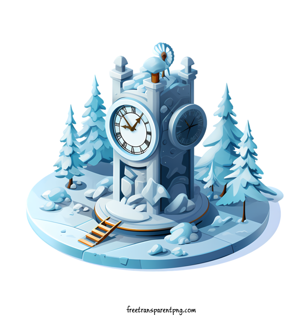 Free Winter Time Winter Time Clock Tower For Winter Time Clipart Transparent Background