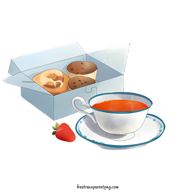 Free Food Cartoon Food Tea Cup Muffins For Cartoon Food Clipart Transparent Background