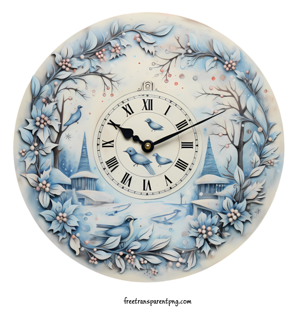 Free Winter Time Winter Time Clock Blue For Winter Time Clipart Transparent Background