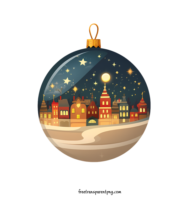 Free Christmas Ball Christmas Ball Christmas Ornament Cityscape For Christmas Ball Clipart Transparent Background