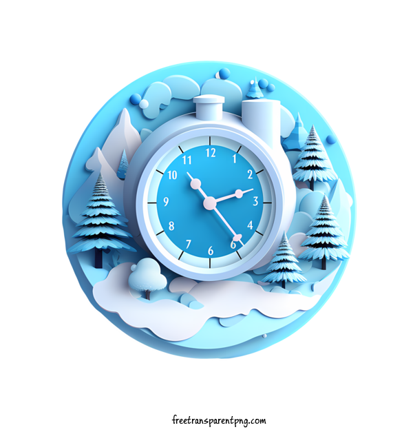 Free Winter Time Winter Time Time Clock For Winter Time Clipart Transparent Background