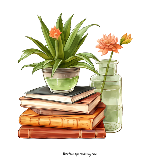 Free Aloe Vera Aloe Vera Flower Pot Books For Aloe Vera Clipart Transparent Background