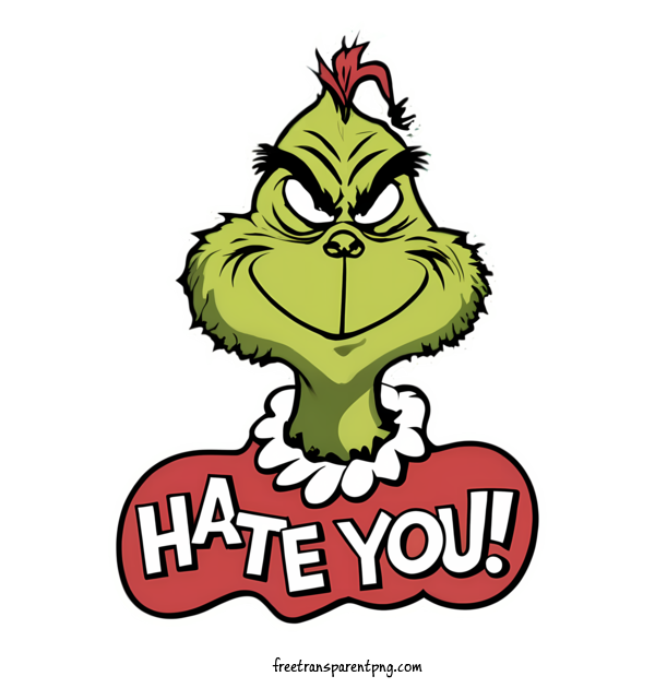 Free Christmas Grinch Christmas Grinch Hate Sad For Christmas Grinch Clipart Transparent Background
