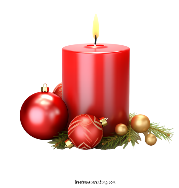 Free Christmas Christmas Candle Red Candle Christmas Decoration For Christmas Candle Clipart Transparent Background