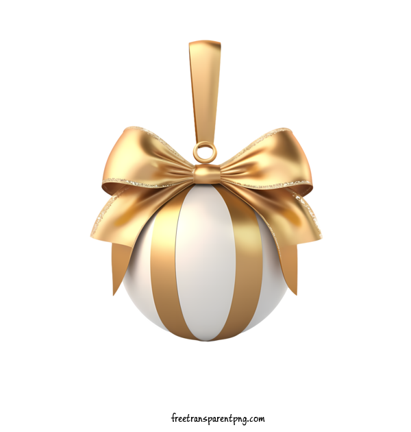 Free Christmas Christmas Ball Gold Bows For Christmas Ball Clipart Transparent Background