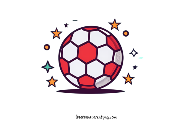 Free Football Cartoon Football Soccer Ball Red For Cartoon Football Clipart Transparent Background