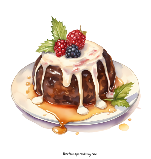 Free Christmas Pudding Christmas Pudding Custard Dessert For Christmas Pudding Clipart Transparent Background