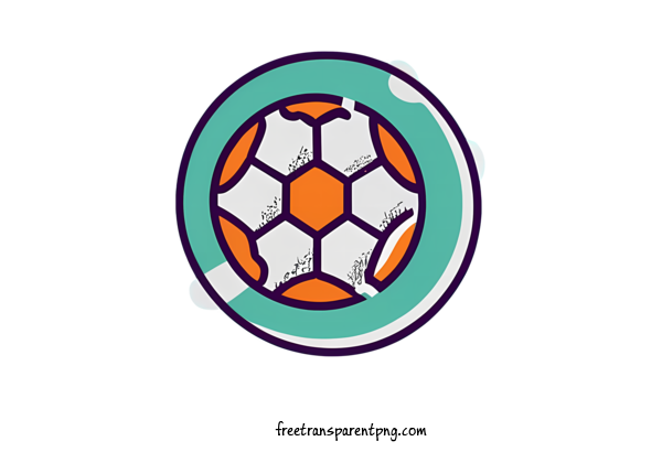 Free Football Cartoon Football Soccer Ball Orange And White For Cartoon Football Clipart Transparent Background