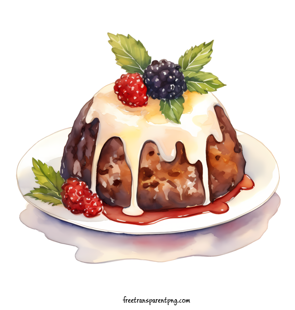 Free Christmas Pudding Christmas Pudding Dessert Fruit For Christmas Pudding Clipart Transparent Background