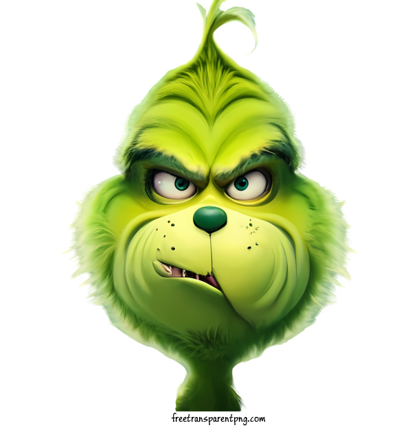 Free Christmas Grinch Christmas Grinch Grinning Face Green Eyes For Christmas Grinch Clipart Transparent Background