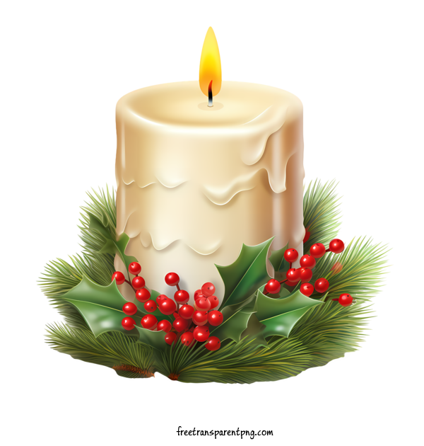 Free Christmas Candle Christmas Candle Candle Holly For Christmas Candle Clipart Transparent Background