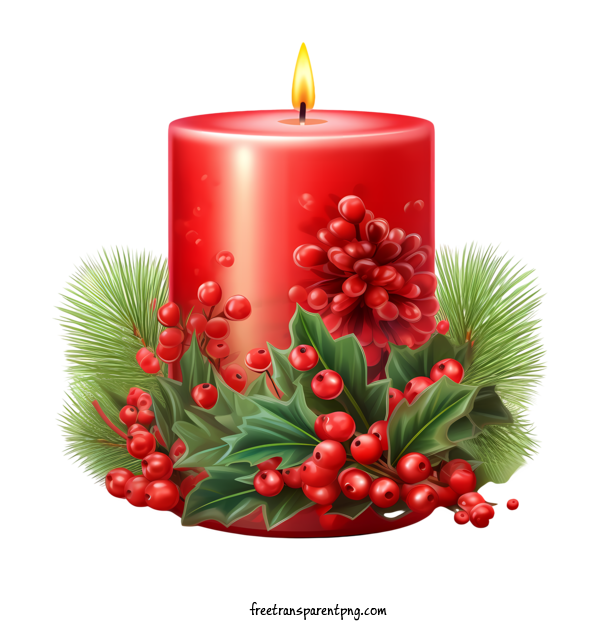 Free Christmas Candle Christmas Candle Candle Red For Christmas Candle Clipart Transparent Background