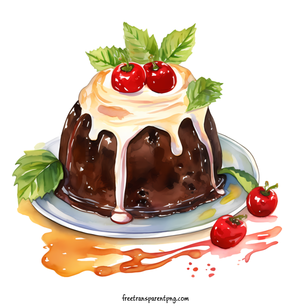 Free Christmas Pudding Christmas Pudding Dessert Chocolate For Christmas Pudding Clipart Transparent Background