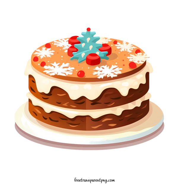 Free Christmas Cake Christmas Cake Chocolate Cake Frosted For Christmas Cake Clipart Transparent Background