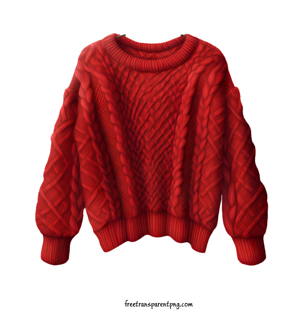Free Christmas Christmas Sweater Red Sweater Cable Knit For Christmas Sweater Clipart Transparent Background