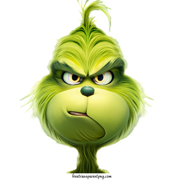 Free Christmas Grinch Christmas Grinch Green Frown For Christmas Grinch Clipart Transparent Background