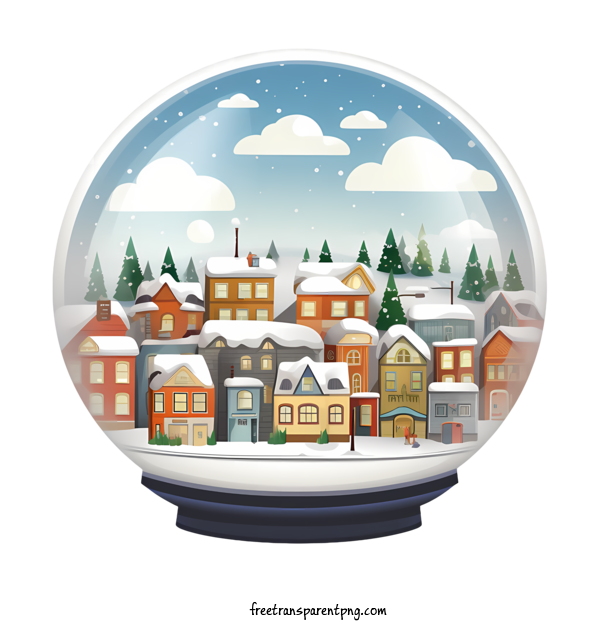 Free Christmas Snowball Christmas Snowball Town Houses For Christmas Snowball Clipart Transparent Background