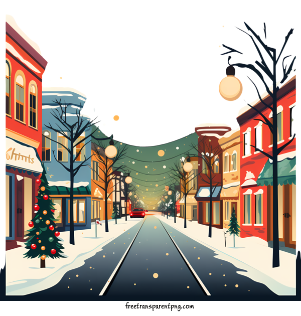 Free Merry Christmas Merry Christmas Christmas Street For Merry Christmas Clipart Transparent Background