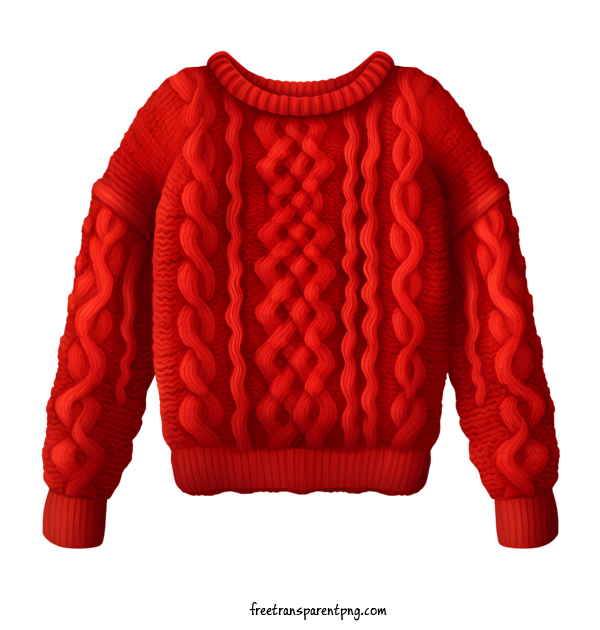Free Christmas Christmas Sweater Red Knit For Christmas Sweater Clipart Transparent Background