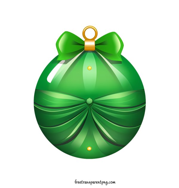 Free Christmas Ball Christmas Ball Green Bow For Christmas Ball Clipart Transparent Background