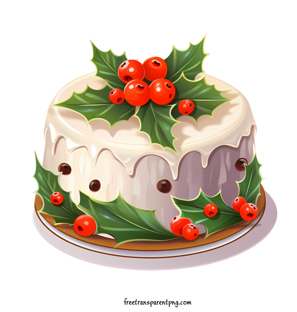 Free Christmas Cake Christmas Cake Christmas Cake Holly For Christmas Cake Clipart Transparent Background