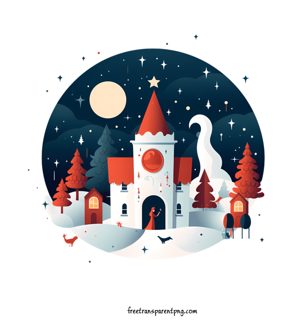 Free Merry Christmas Merry Christmas Castle Winter For Merry Christmas Clipart Transparent Background