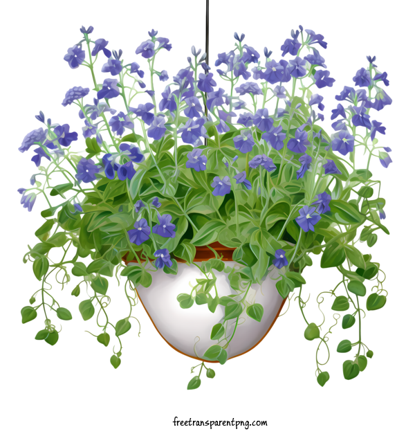 Free Hanging Plant With Pot Hanging Plant With Pot Blue Flowers Hanging Basket For Hanging Plant With Pot Clipart Transparent Background
