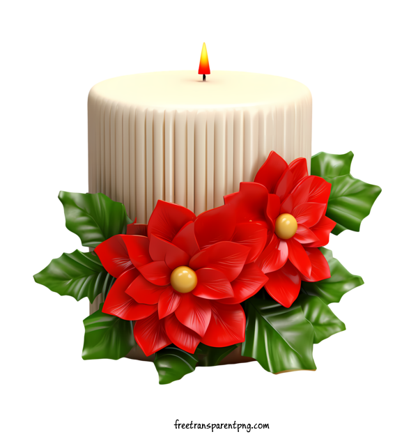 Free Christmas Candle Christmas Candle Candle Flower For Christmas Candle Clipart Transparent Background