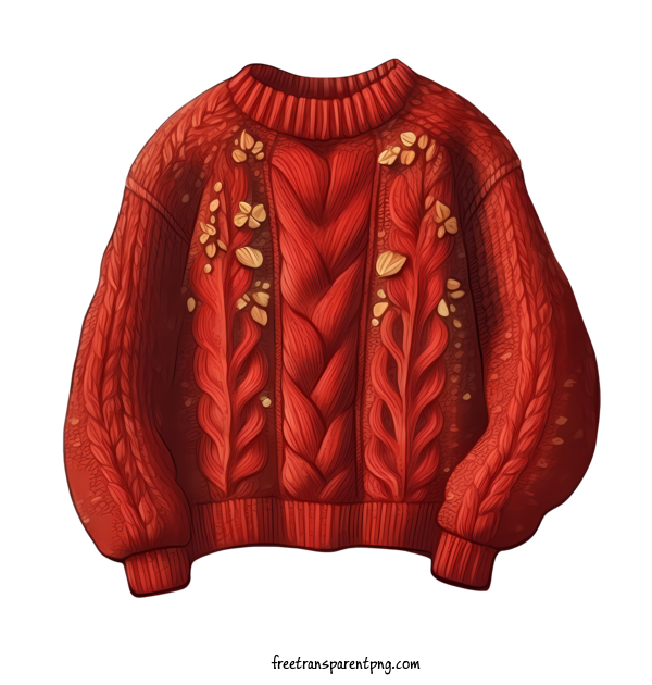 Free Christmas Christmas Sweater Cabled Sweater Red For Christmas Sweater Clipart Transparent Background