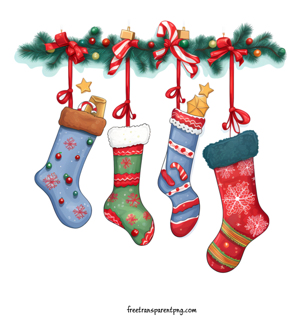 Free Christmas Stocking Christmas Stocking Christmas Socks Holiday Decorations For Christmas Stocking Clipart Transparent Background